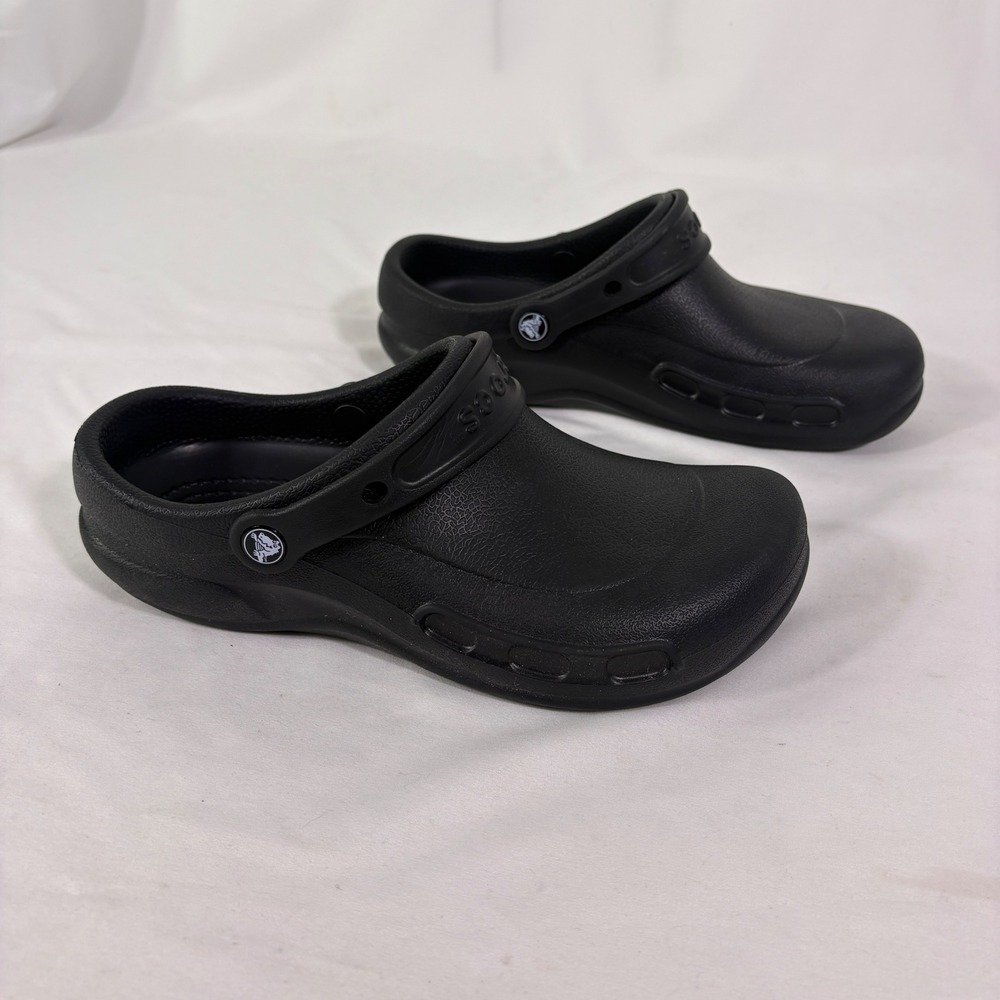 Crocs Bistro Clogs Unisex Mens 8 Womens 10 Black Slip Resistant Work Shoes